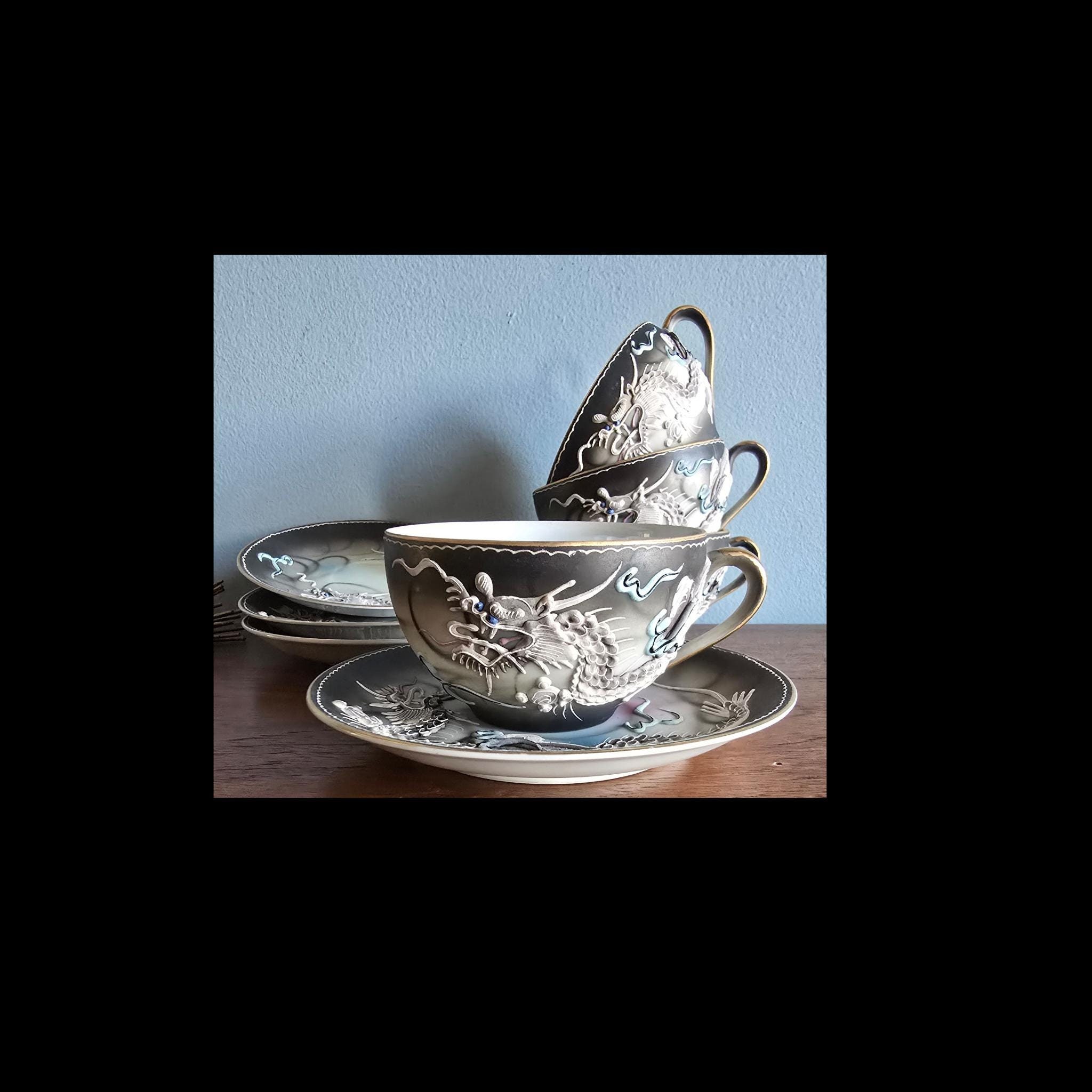 Vintage China Hand Painted Dragon Set - Etsy