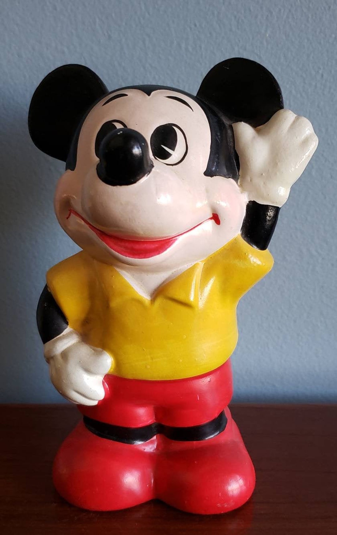 Vintage Ceramic Mickey Mouse Bank With Original Disneyland Etsy