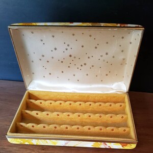 1960s mod floral vinyl clamshell jewelry box. image 7