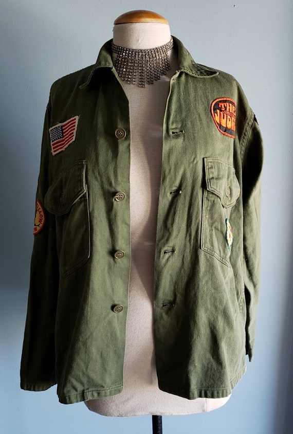 Groovy hippy counterculture army shirt, jacket wi… - image 9