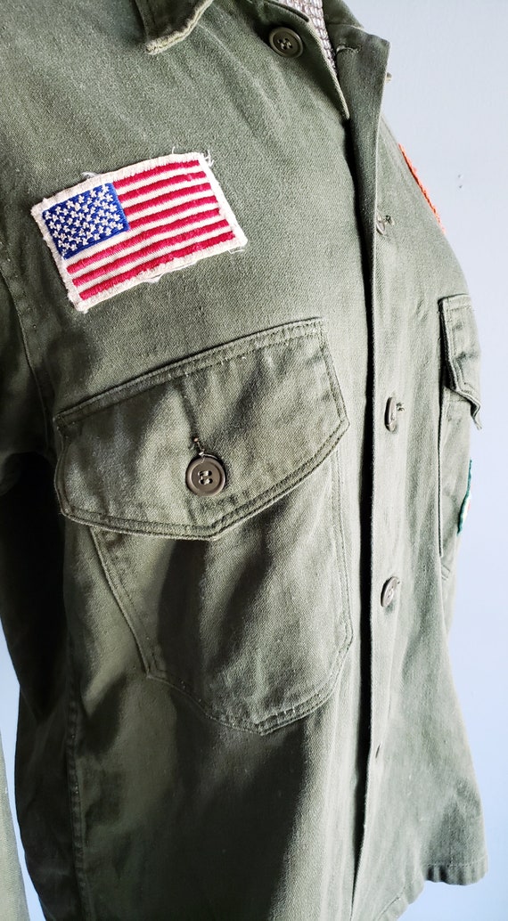 Groovy hippy counterculture army shirt, jacket wi… - image 6