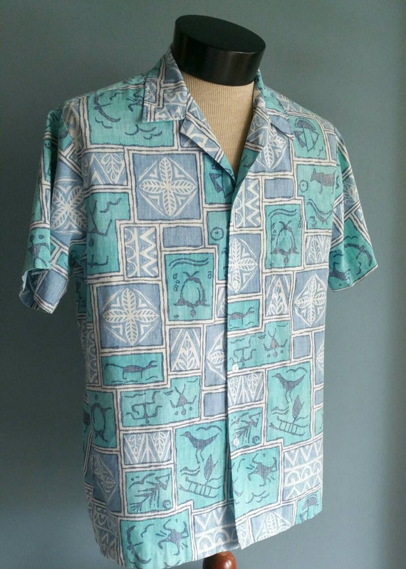 Vintage tapa print hawaiian shirt by Kai-Nani. - image 4