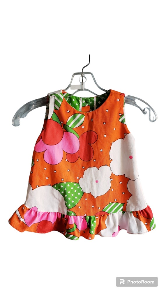 Authentic vintage flower power toddler dress. - image 10