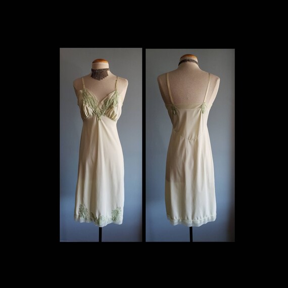 Vintage Celery Green Dress Slip by Van Raalte. Etsy