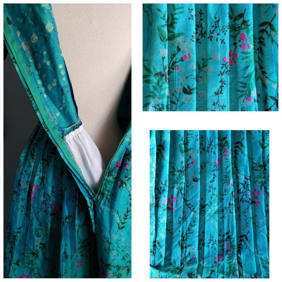 100% silk vintage floral dress. Volup. - image 9