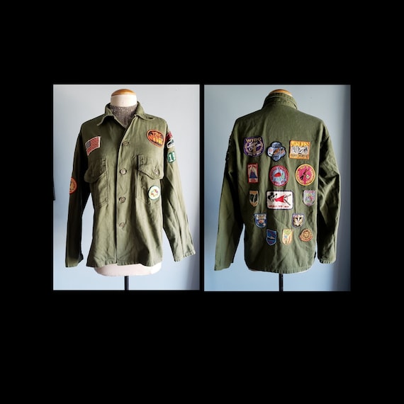 Groovy hippy counterculture army shirt, jacket wi… - image 1