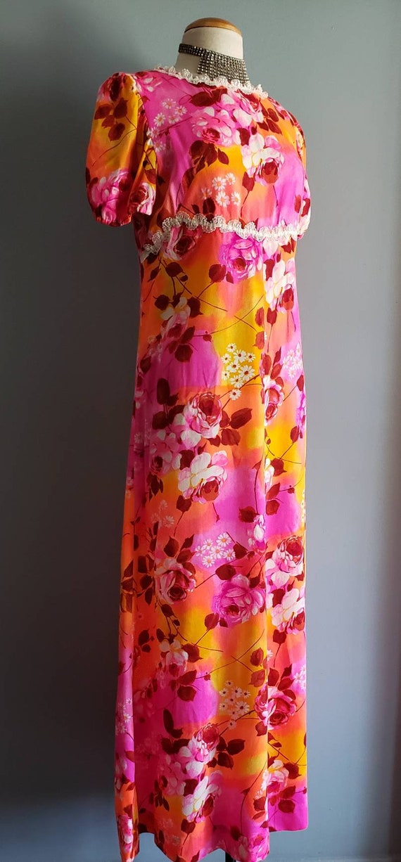 Pop art rose print maxi dress. - image 5