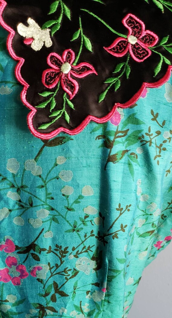 100% silk vintage floral dress. Volup. - image 4