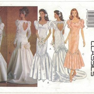 Butterick 3183 マーメイド ウェディングドレス パターン ハート型 バックカットアウト サイズ 8 10 12 未カット