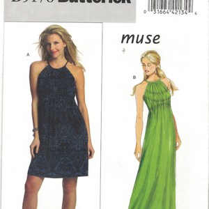 Butterick 5178 Muse Sleeveless Empire Waist Cocktail Formal Dress Pattern Size 6 8 10 12 Uncut