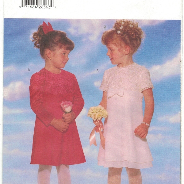 Easy Butterick 5281 Easter Flowergirl Dress Pattern Toddler & Girls Choose Size Uncut