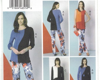 Vogue 9175 5 Easy Pieces Pattern Colorblocked Dress, Tunic Top, Pants Choose Size Uncut