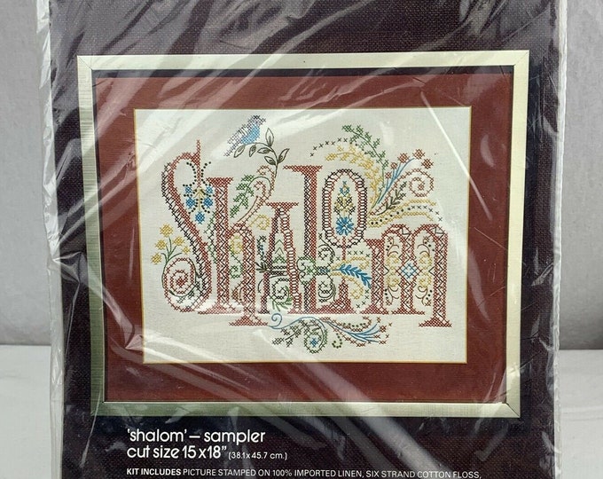 Bucilla 3473 Shalom Peace Judaica Stamped Cross Stitch & Etsy