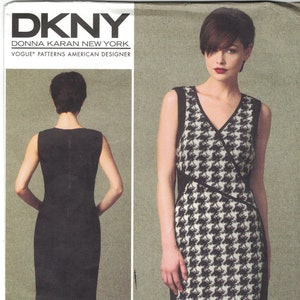 Vogue 1407 DKNY Donna Karan Mock Wrap Sleeveless Dress Pattern Uncut Choose Size