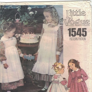 Little Vogue 1545 Children&#39;s Smocked Pinafore, Dress & Transfers Pattern Size 6 Uncut