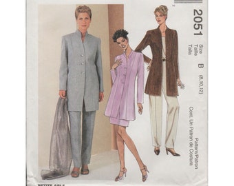 McCall's 2051 Elongated Jacket, Skirt & Pants Pattern Misses Size 8 10 12 Uncut