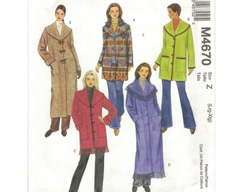 McCall's 4670 Shawl Collars Jacket and Coat Pattern Misses Size 16 18 20 22 Uncut