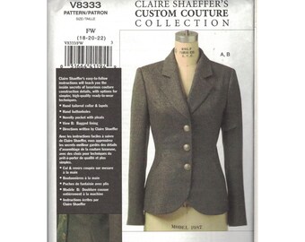 Vogue Claire Shaeffer 8333 Classic French Couture Jacket Pattern Misses Size 18 20 22 Uncut