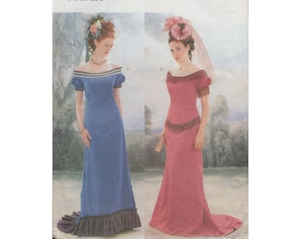 Butterick 3011 Edwardian, Victorian, Saloon Girl Dress Historical Costume Pattern Misses Size 12 14 16 Uncut
