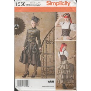 Simplicity 1558 Steampunk Skirts Jacket Spats Blouse Corset ...