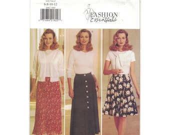 Butterick 4062 Easy A Line Skirt Pattern Knee or Calf Length Modest Choose Size Uncut