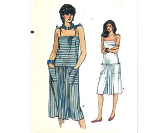 Vintage Very Easy Vogue 8640 Strappy Drop Waist Sundress Pattern Choose Size Uncut 1980s