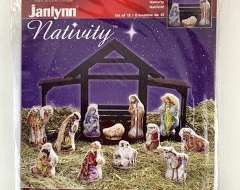 Janlynn Nativity Counted Cross Stitch Kit 023-0520 Makes 12 Figures by Nancy Rossi