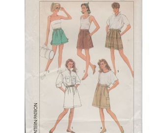Simplicity 8630 Pleated Shorts with 5 Variations 1980s Pattern Misses Choose Size Uncut