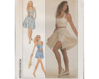Simplicity 8636 Bra Top, Shorts, Skirt Cottagecore 80s Pattern Choose Size Uncut