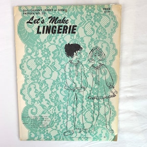 Let’s Make Lingerie Pattern 230 Girl’s Granny Pajamas & Short Nightgown Vintage 1970 Uncut