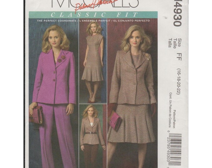 Mccall's 4930 Palmer Pletsch Work Capsule Wardrobe Pattern Misses Sz 16 ...