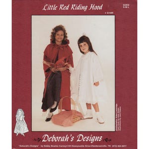 Girls Little Red Riding Hood Cape Heirloom Sewing Pattern Deborah&#39;s Designs 3-12 Uncut