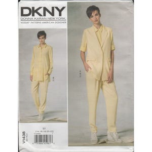 Vogue 1438 DKNY Donna Karan lange Weste Shirt Hose Gr. 42-42 Ungeschnitten