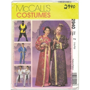 McCall&#39;s 2940 Kimono, Ninja, Karate Costume Pattern Unisex Adult Size Large XL