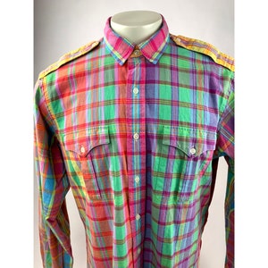 Men's RARE Vintage Polo Ralph Lauren (M) Fly Fishing Canvas Short Sleeve  Shirt