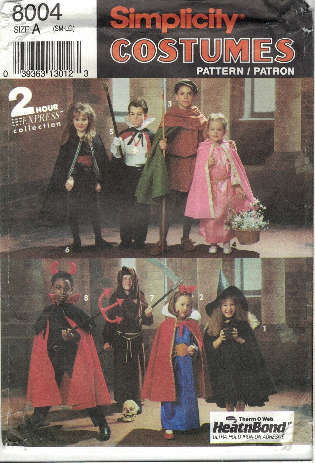 Simplicity 8004 Childs Costume Pattern Devil, Vampire, Princess, Witch ...
