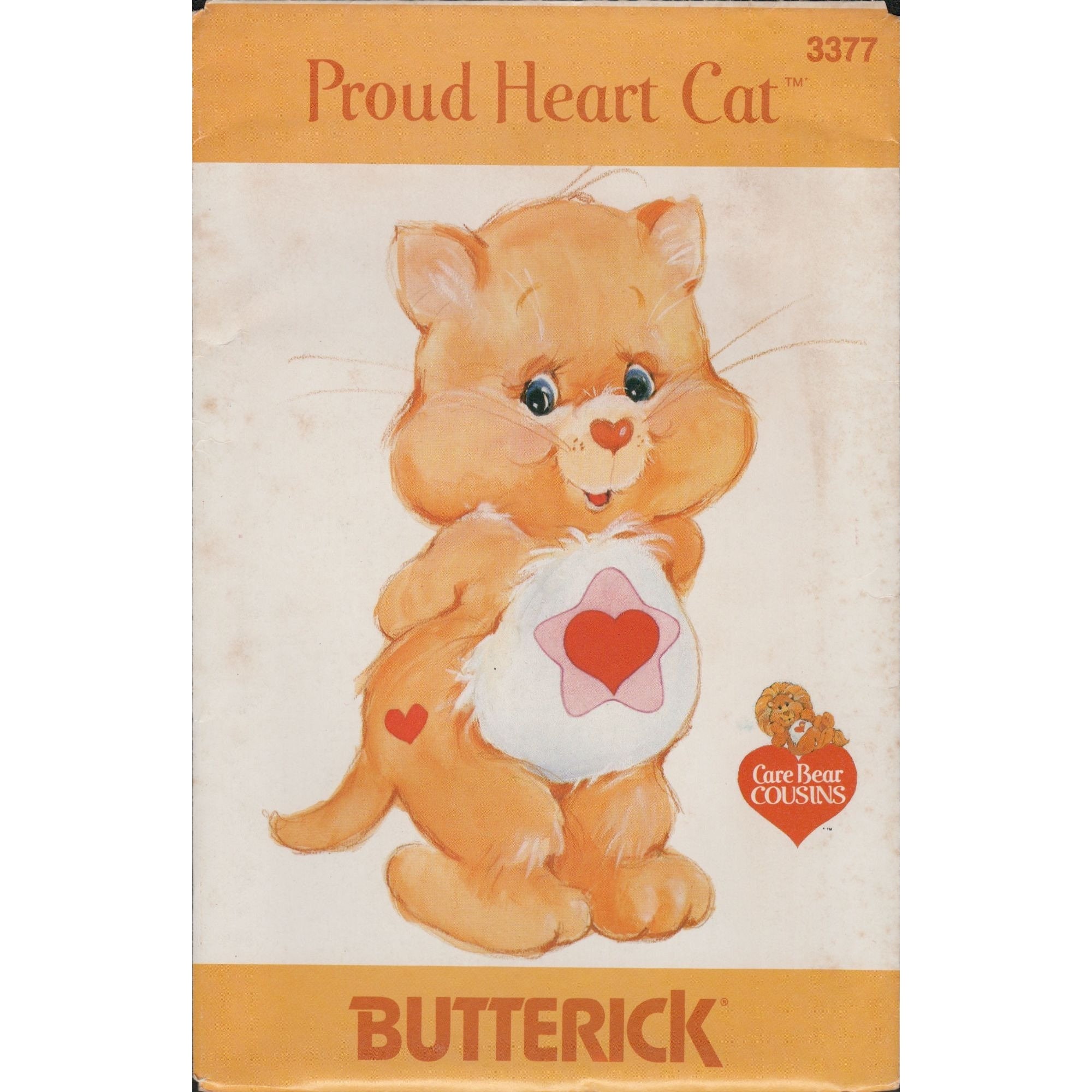 Butterick 3377 369 Care Bear Cousins Proud Heart Cat Y2K Pattern Uncut Vintage Etsy