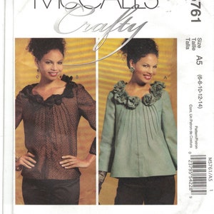 McCalls 5761 Größe 6-14 Artsy gefütterte Jacke Muster handgemachte Blumen & Bögen ungeschnitten