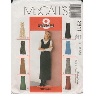 McCall's 2311 Easy Jumper Dress Patroon 8 Looks Maat 8 10 12 Ongesneden Vtg Jaren 90