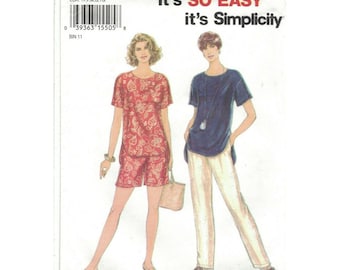 Simplicity 9032 Easy Top, Elastic Waist Shorts & Pants Pattern Size 6-24 Uncut