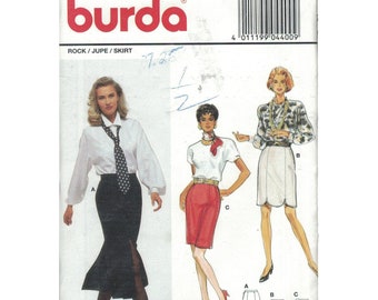 Burda 4400 Carwash Skirt and Pencil Skirt Pattern 1990s Misses Size 10 12 14 16 18 20 Uncut