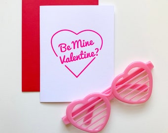 Be Mine Valentine Neon Sign Letterpress Card