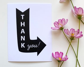 Thank You Neon Sign Letterpress Card