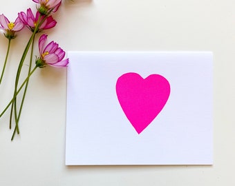 Neon Pink Letterpress Heart