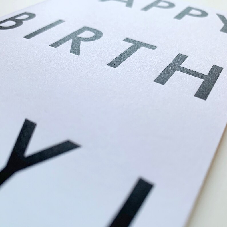 Happy Birthday Futura Minimalist Typographical Letterpress Card image 5