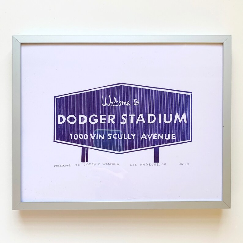 Welcome to Dodger Stadium Sign Letterpress Print, Unframed image 2