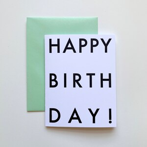 Happy Birthday Futura Minimalist Typographical Letterpress Card image 1