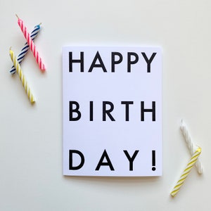 Happy Birthday Futura Minimalist Typographical Letterpress Card image 3