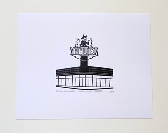 Felix Chevrolet Letterpress Print, Framed or Unframed