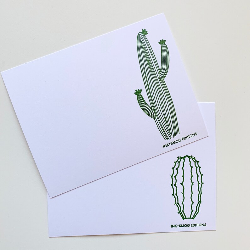 Cactus Letterpress Note Cards, Set of 8 image 2